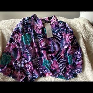 Blackmilk Koi Pink Velvet midi skirt